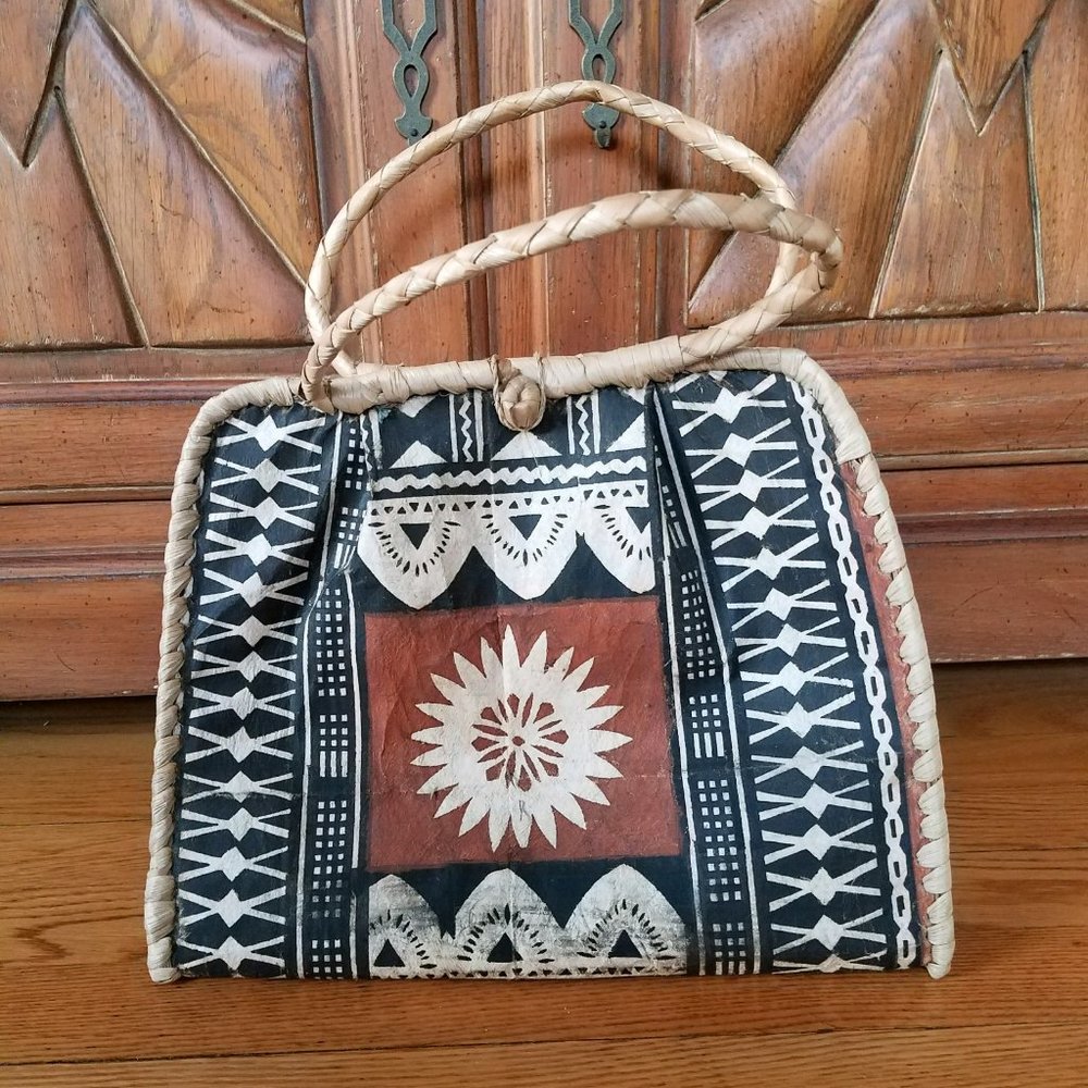 Indonesian Handmade Paper and Rattan Purse